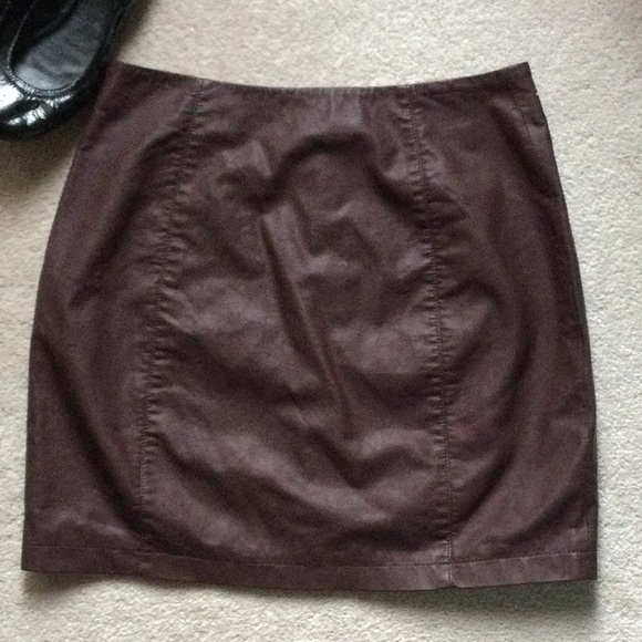 Free People Oh Snap Faux Leather Button Skirt - Picture 4 of 6